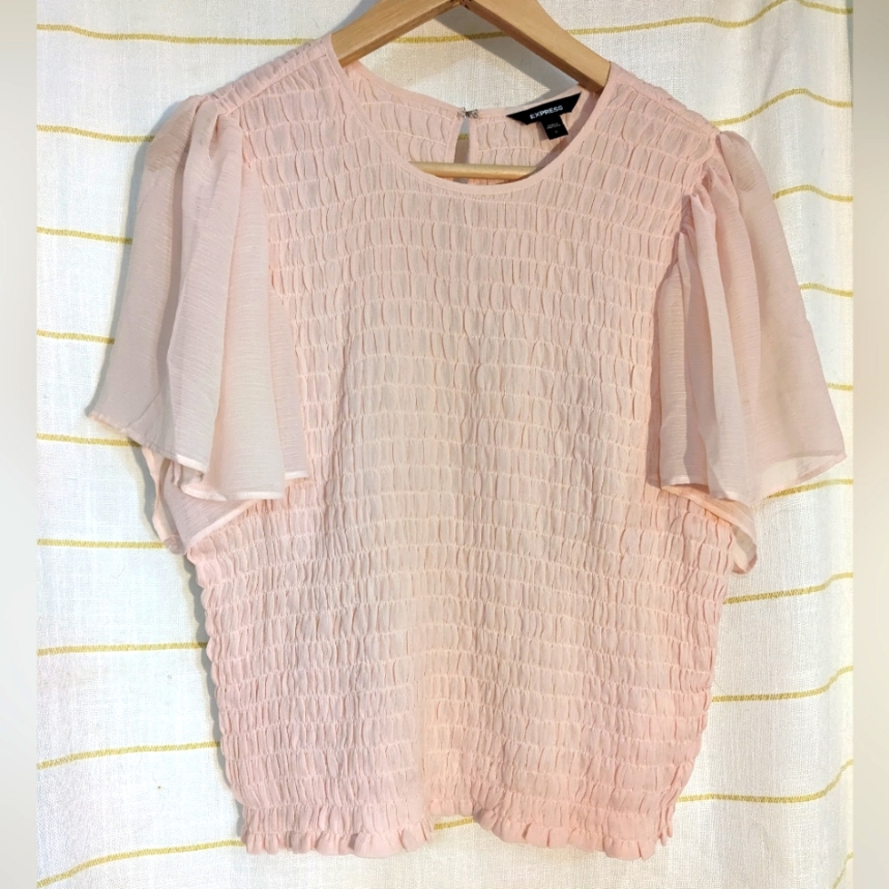 🩰🦢 Ballet Pink Flutter Sleeve Blouse🦢🩰